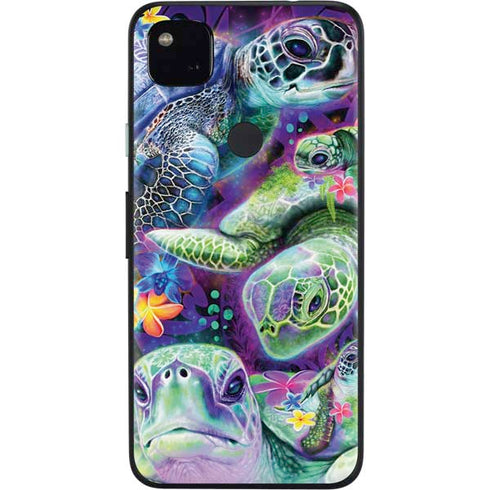 Rainbow Sea Turtles by Sheena Pike Google Pixel 4a Skin